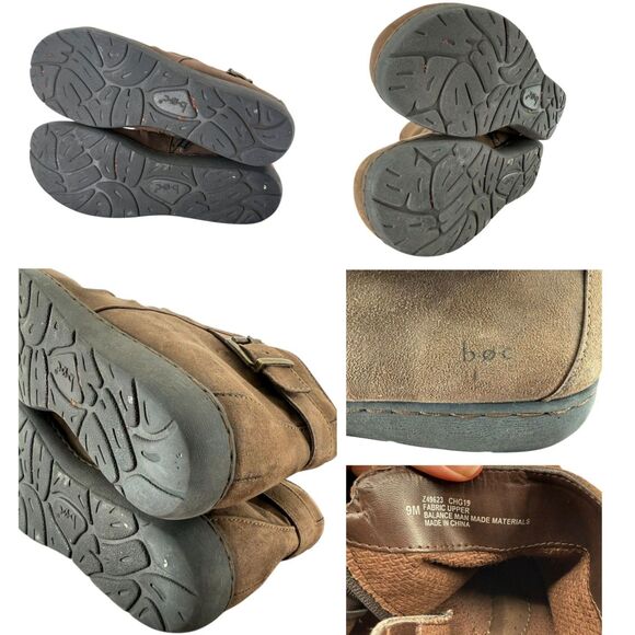 B.O.C Born Concepts Slouch Ankle Boots Size 9 Blanche Brown Buckle Zip Cozy GUC - Picture 15 of 15